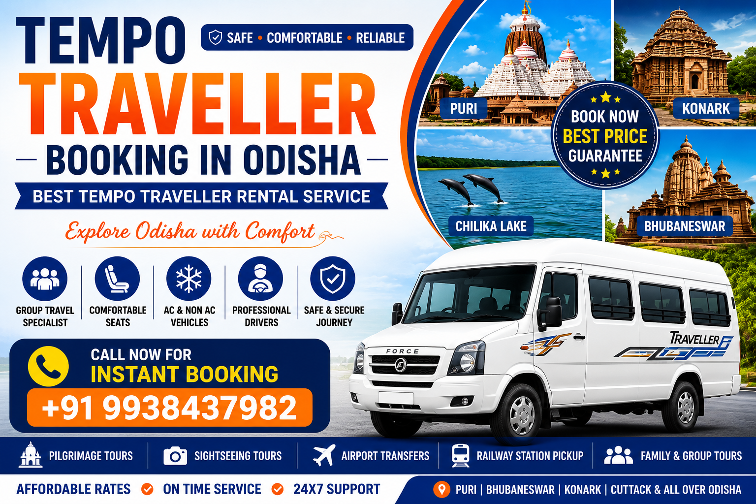 Tempo Traveller Booking in Odisha | Best Traveller Rental Service in Odisha
