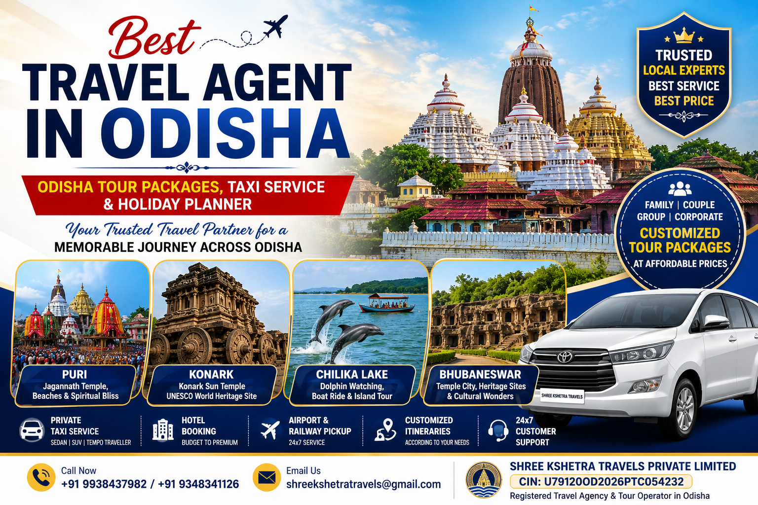 Best Travel Agent in Odisha | Odisha Tour Packages, Taxi Service & Holiday Planner