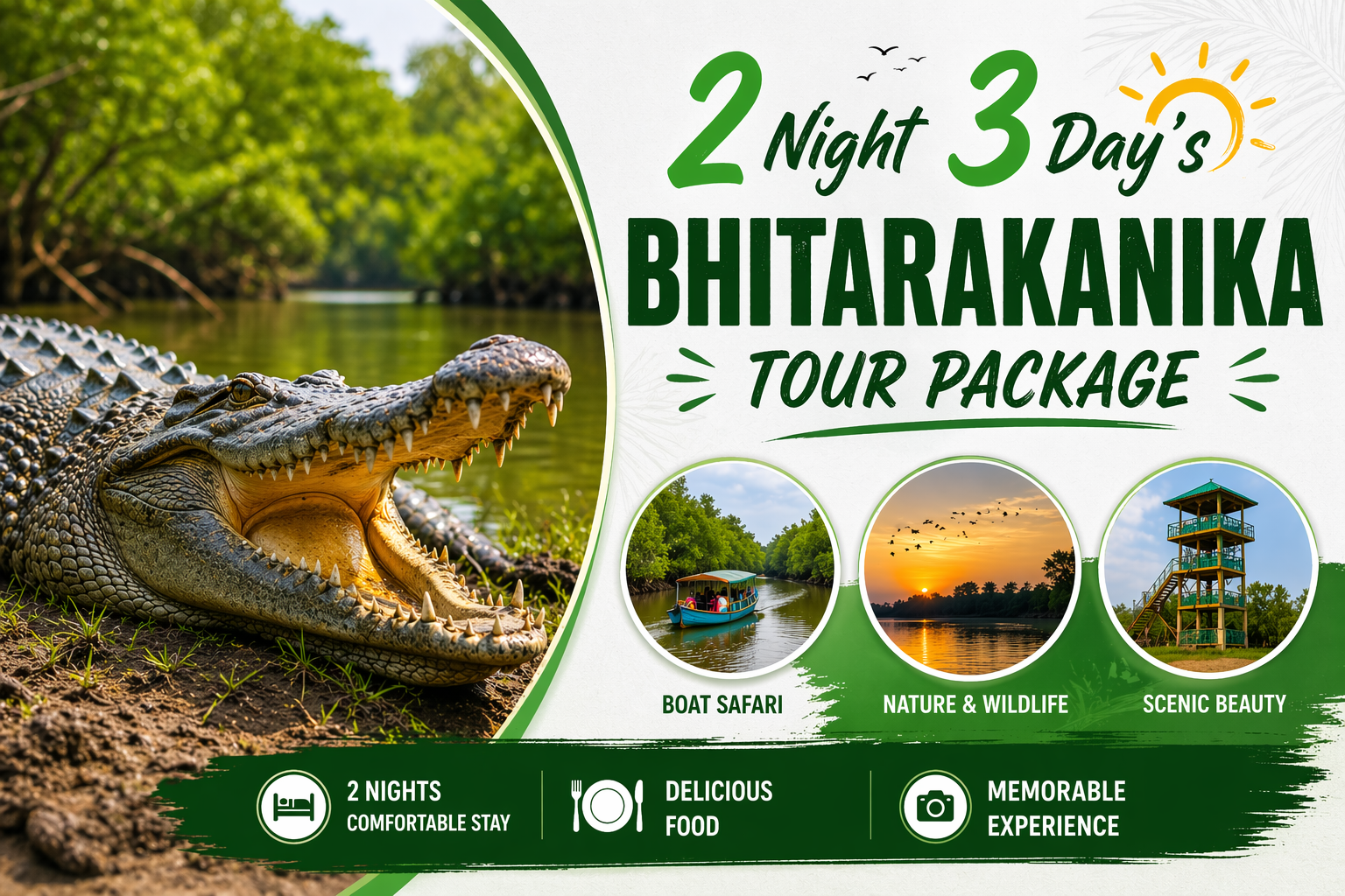 2N 3D Bhitarkanika Wildlife Tour Package